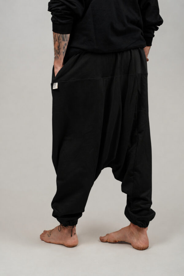 Unisex JOGA tepláky z konope LASKAMiER HEMP- čierne